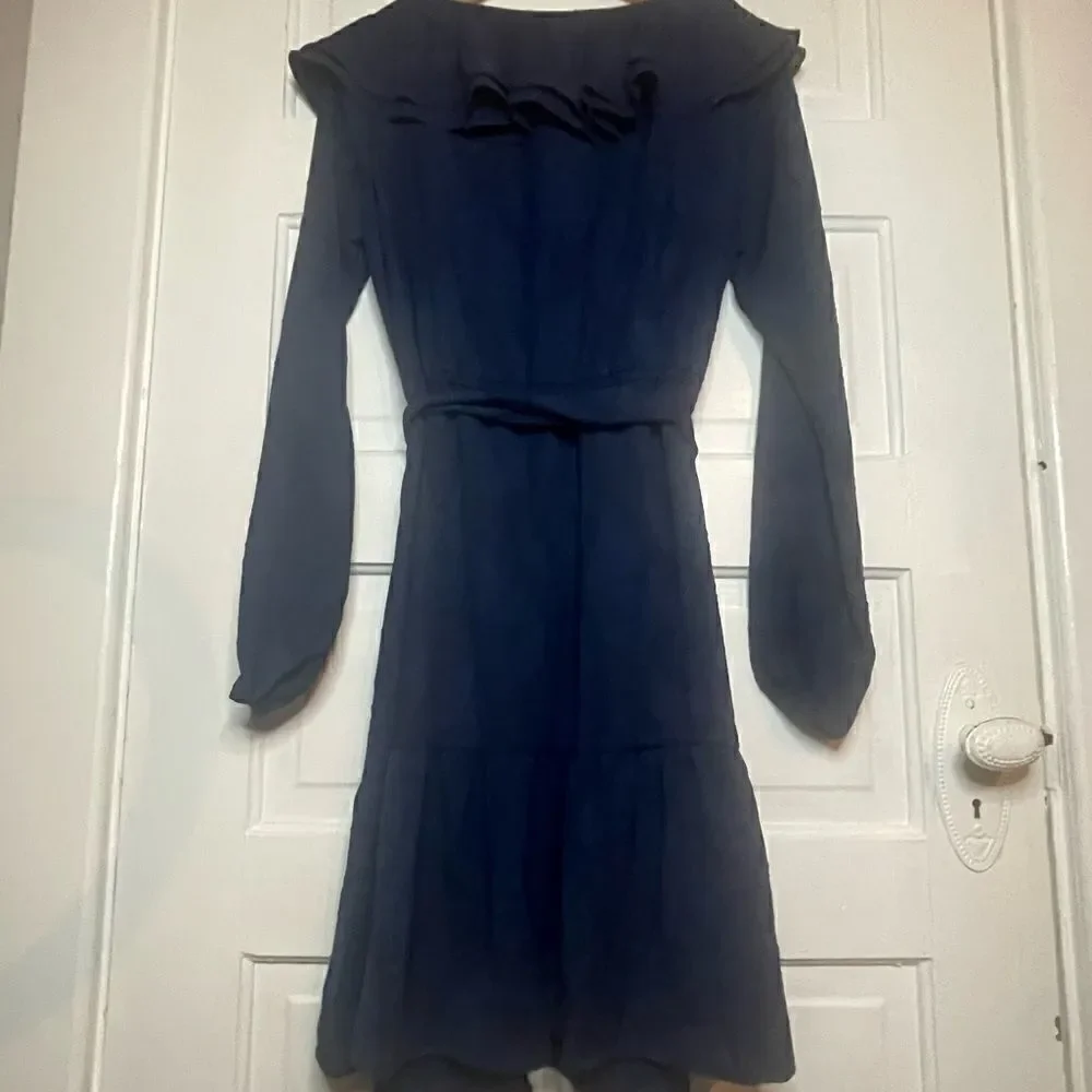 NWTs Michael Kors Ruffled V-Neck Tiered Hem Dress Size Medium